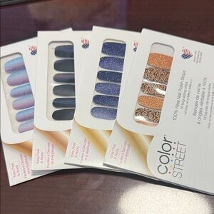 Color Street Nail Strips - Blue, Black, Orange Glitter Collection